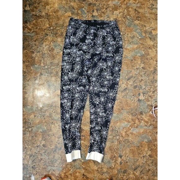 Burt’s Bees Organic Adult Pajama Pants Large Black With Spider Web (A100) - Picture 4 of 8